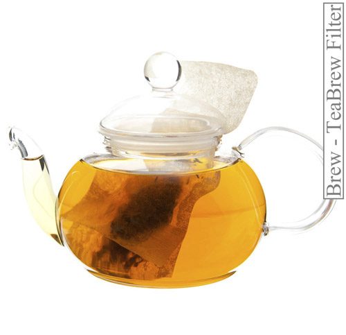 Blueberry White Tea in glass teapot
